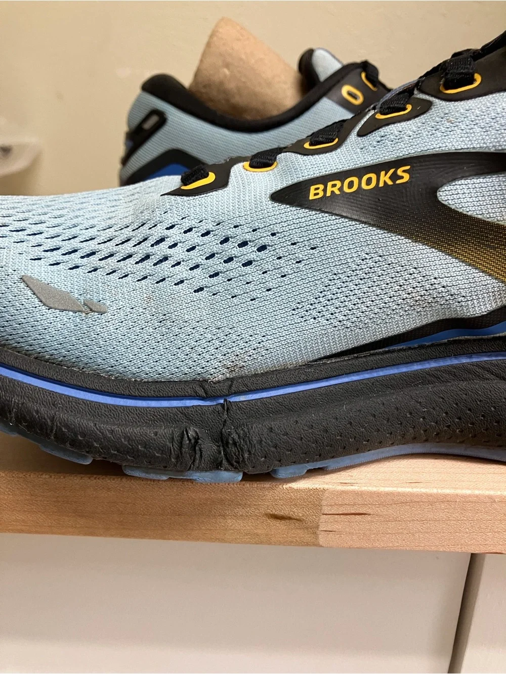 Brooks Ghost Light Blue and Black Running Sneakers